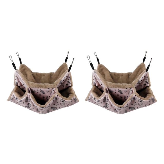 Greeniant Hamaca y acogedora, cama tipo jaula para animales pequeños, fácil de limpiar, hamaca, cobaya, jaula, manta para mascotas, taza rosa taza rosa 2Conjunto