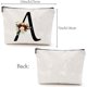 thumbnail image 2 of Bolsa de maquillaje con letra A, bolsa de lona con monograma para cosméticos, estuche multiusos para bolígrafos, neceser con cremallera, neceser de viaje, monedero, kit de supervivencia portátil., 2 of 6