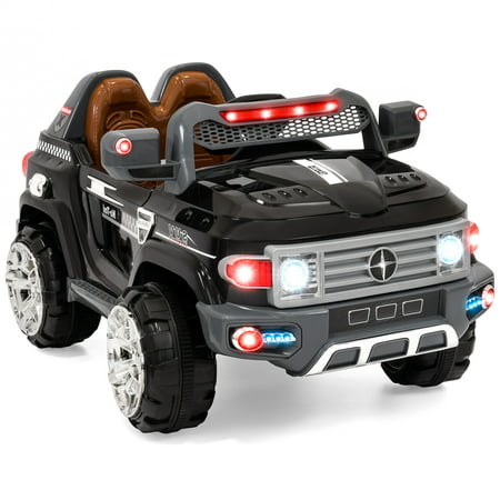 Best Choice Products 12V Kids Battery Powered Remote Control Truck SUV Ride-On Car w/ 2 Speeds, LED Lights, MP3, AUX Cord, Parent Control - (Best Black Color For Car)