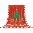 thumbnail image 2 of Merry Christmas Throw Flannel Blanket 40x50In Santa Claus Tree Red Plaid Super Soft Cozy Bed Blanket, Lightweight Plush Fuzzy Bed Throw for Bedroom Sofa Couch Living Room, 2 of 4