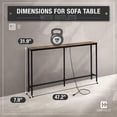 thumbnail image 2 of 47” Narrow Long Console Table w/ 2 Outlets, USB & Type-C Ports for Entryway, Classic Design Skinny Tableau for Living Room, Plant Décor Entrance Mesa for Hallway, Rustic Oak, 2 of 8