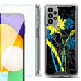 thumbnail image 1 of Shockproof Bumper Phone Case for Samsung Galaxy A23 5G, with Tempered Glass Screen Protector, by OneToughShield ® - Wild Flowers, 1 of 3