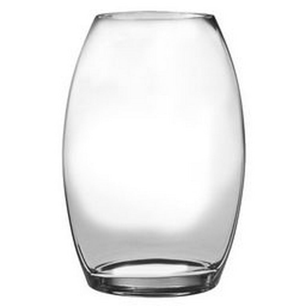Glass Oval Shaped Vase Clear 8.5 "H (8.5 Inches High) Superb
