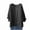 Black, variant on Womens Blouses Round Neck with Three Quarter Gathered Sleeves and Breathable,Sizes M-4XL
