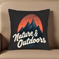 thumbnail image 5 of Set of 2 Vintage Style Throw Pillow Covers 18x18in - Mountain Range Design with Orange Sky Perfect for Couch Bed or Car Decor, 5 of 8