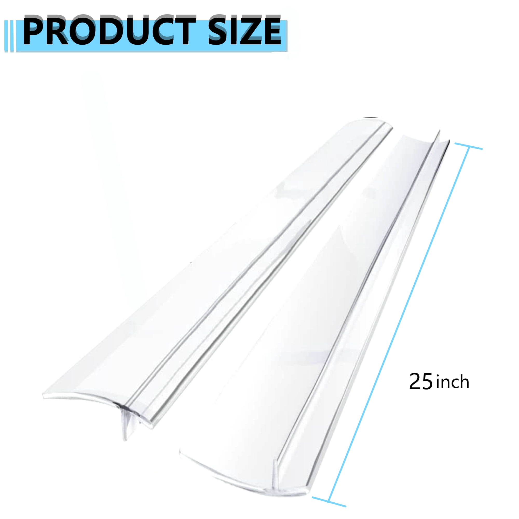 Hengbo  2 Pack Silicone Stove Seam Covers 25inch Cooktop Seal Covers Kitchen Heat Resistant Stove Seam Filler Seal Countertop Oven Stove Washer Washer Dryer Leak Between ClearWhite