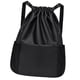 thumbnail image 2 of Mochila con cordón resistente al agua con mochilas de almacenamiento de bolsillo frontal para el trabajo Negro, 2 of 8