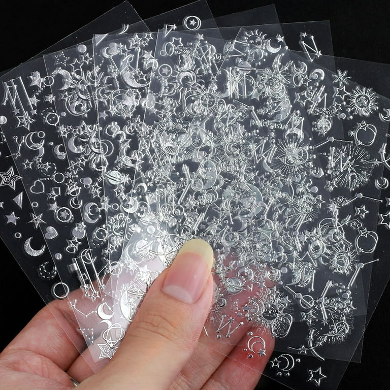 Sticker - Clear 3D Hot Stamping Silver Pet Sticker