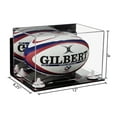 thumbnail image 2 of Deluxe Acrylic Rugby Ball Display Case with Mirror, Wall Mount, White Risers and Clear Base (A004-WR), 2 of 3