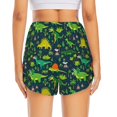 thumbnail image 3 of Picia Dinosaurs Pattern Women's 2 in 1 Athletic Running Shorts High Waisted Workout Casual Gym Sweat Shorts with Comfy Liner Zipper Pockets-Large, 3 of 9