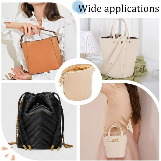 Purse Organizer Insert Nylon Tote Bag Organizer Zipper Handbag Organizer Insert Inside Liner Shaper Women Bag in Bag with Pockets Bucket Bag Inner Pocket Divider 5.4x7.4 Inch Apricot Walmart Business ...