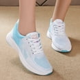 thumbnail image 5 of Gvdentm Nursing Shoes Women Comfortable Plus Size Mesh Breathable Lacing Thick Soled Shoes Women Light Blue,7.5, 5 of 6