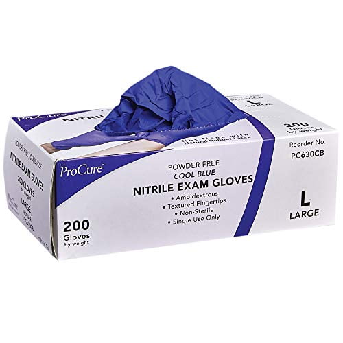 ProCure Disposable Nitrile Gloves - Large, 200 Count - Powder Free ...
