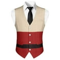 thumbnail image 5 of Yuyamidu Santa Claus Clothes Men's Suit Vest Slim Fit Formal Dress Waistcoat Christmas Casual Business Vests for Suit or Tuxedo with Adjustable Back Strap, Size 3XL, 5 of 7