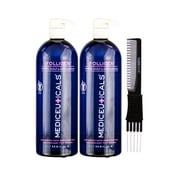 THERAPRO Mediceuticals Womens Folligen Shampoo For Hair Loss (33.8 oz) with SLEEKSHOP Teasing Comb Pack of 2