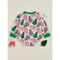thumbnail image 4 of Suealasg Baby Girls Bubble Rompers 3 6 12 18 Months Infant Girls Long Sleeve Christmas Tree Print Romper Bodysuit Newborn Girls Christmas Clothes, 4 of 8