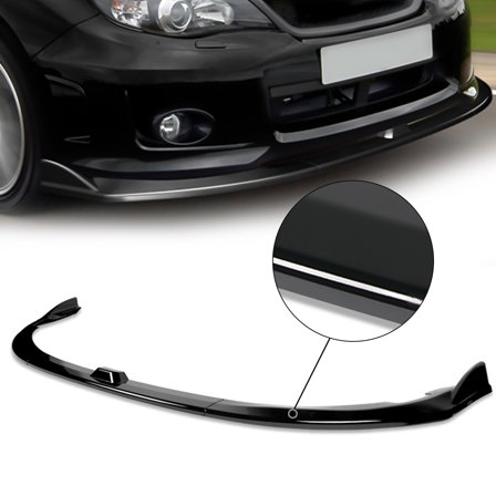 For 2008 to 2010 Subaru Impreza WRX STI 3Pcs Gloss Black Finish CS2-Style Car Front Bumper Lip Guard Body Kit 09
