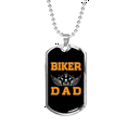 thumbnail image 1 of Biker Dad Collier en Acier Inoxydable Ou en or 18 Carats Chien Tag 24" Chaîne, 1 of 8