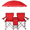 red, variant on 2-person Camping Chair With Canopy, Folding Camp Chairs With Cup Holder, Cooler & Carry Bag, Table, 2 Person Portable Beach Chair, Detachable Canopy For Picnic Fishing, Outdoor Barbecue, Courtyard