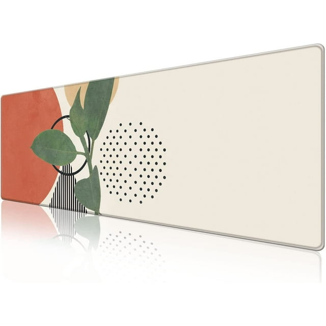 Desk Pad Protector,Mouse Pad with Non-Slip Rubber Base,Textured & Waterproof Mousepad with Stitched Edges,Large Desk mats for Computers,Laptop,Gaming,Office & Home,31.5 x 11.8 in,Modern Abstract