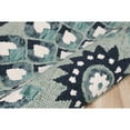 thumbnail image 6 of Laddha Home Designs 6' White and Blue Floral Medallion Hand Tufted Round Wool Area Throw Rug, 6 of 7