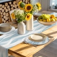 thumbnail image 4 of White Blue Ombre Stripe Round 13 Inch Placemats Set of 4, Modern Abstract Moire Waves HeatResistant Non Slip Place Mats for Dining Table, Wipeable Braided Kitchen Table Mats for Housewarming, 4 of 9