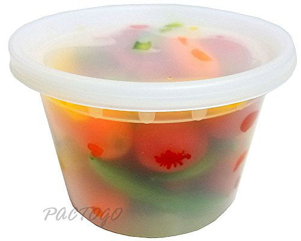 12 oz Heavy Duty Small Round Deli Food/Soup Plastic Containers w