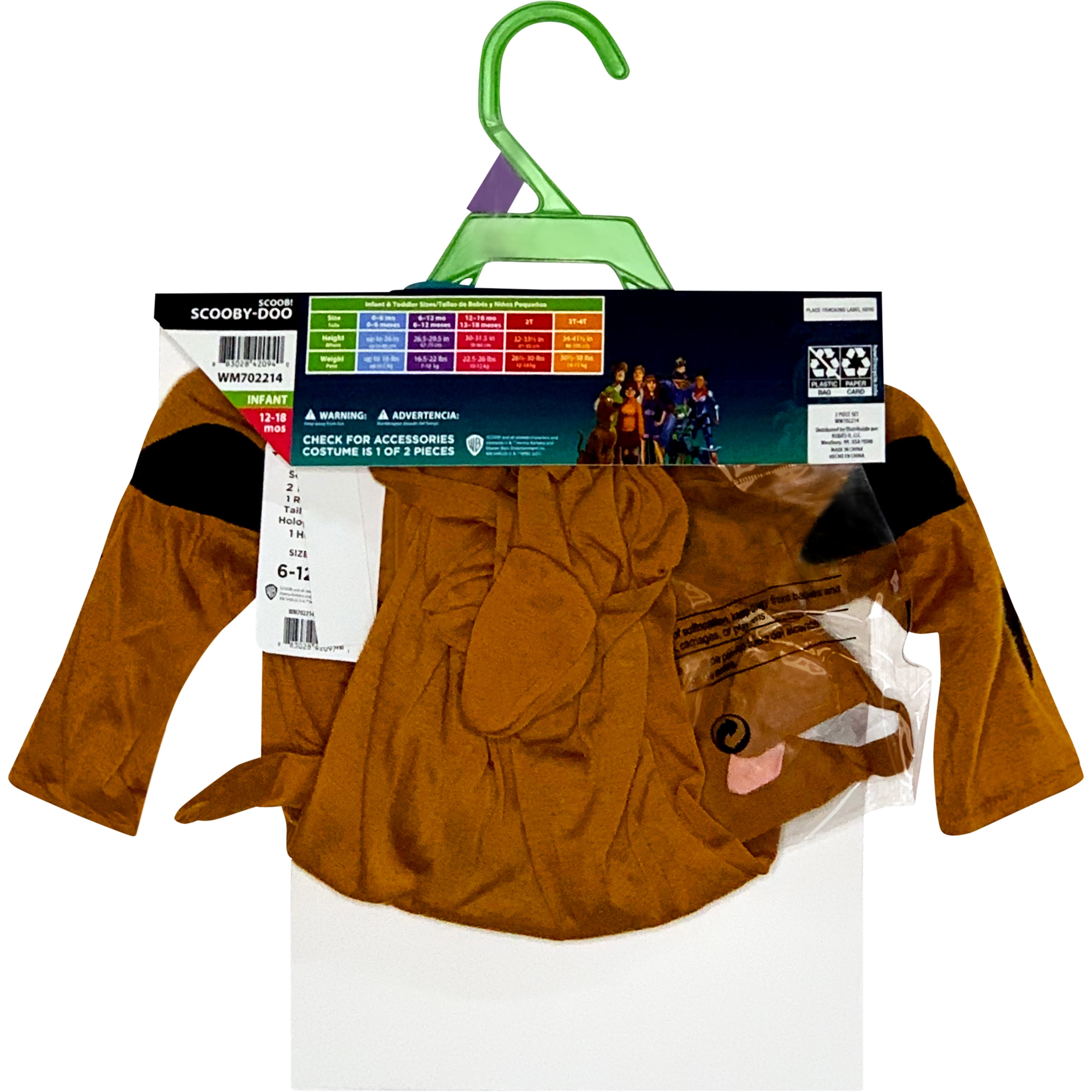 Infant Officially Licensed Scooby Doo Halloween Costume 6-12M, Brown
