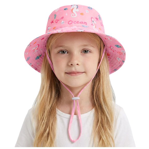 JFOPQVSM Toddler Kids Sun Hat UPF 50 Wide Brim Bucket Hat Outdoor Baby Beach Hat for Boys Girls 1-10 Years