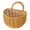 Large, variant on Small 5.1" Flat Back Wicker Hanging Basket with Adhesive Hook, Semi-Circle Woven Wall Storage Pocket for Kitchen Garlic Ginger and Bathroom Organizer