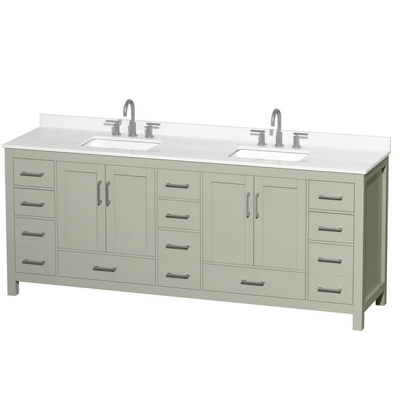 Wyndham Collection Wcs141484d-Qtz-Us3mxx Sheffield 84" Free Standing Double Basin Vanity