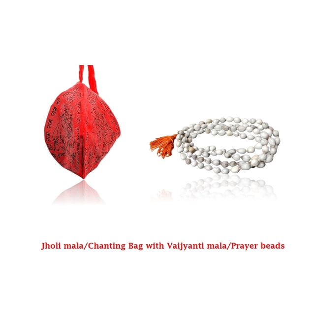 Kamada Combination of Jholi mala/Gaumukhi/chanting bag and exquisite Vaijyanti mala,Spritual Necklace/rosary for Women and Men