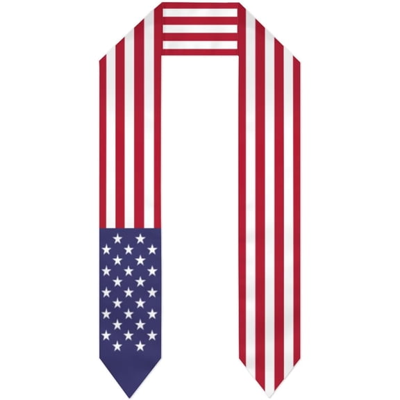 United States US American Flag Graduation Stole For International Student Stole Pride Cheers Shawls