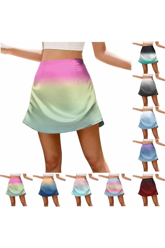Mini Summer Skirts for Women A-Line Flare Skirt with Elastic Waist Stretchable and Regular Fit for Summer Vacation