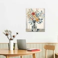 thumbnail image 2 of Creowell Abstract Flower Wooden Wall Art: Gray Blue Floral Blossom Picture Rustic Botanical Prints Framed for Bathroom 16x20 in/12x16 in, 2 of 4