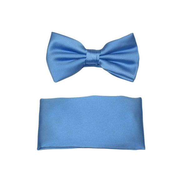Men's Satin Silky Bow Tie Hankie by J.Valintin Collection #Bow Sky Blue