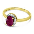 thumbnail image 3 of 10k Yellow Gold Oval Ruby And Diamond Ring, 3 of 6
