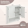 thumbnail image 7 of Topbuy Wall Mounted Bathroom Cabinet with Open Shelf & Towel Bar Medicine Cabinet with Double Louvered Doors White, 7 of 7