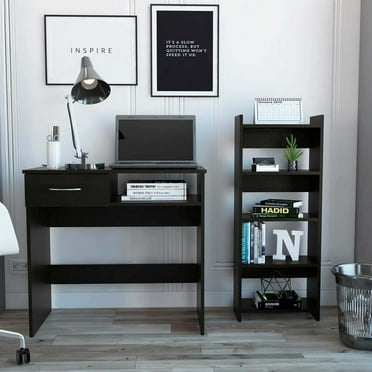TUHOME Vizcaya Home Office Set  Engineered Wood Desks in  Black