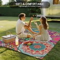 thumbnail image 4 of Colorful Ethnic Outdoor Rug 5x8 Ft - Reversible Patio Rug Outdoor Camping Rugs, National Modern Geometric Red Green Washable Indoor Outdoor Area Rugs, Non-Slip Outdoor Carpet Runner for Deck/Porch, 4 of 8