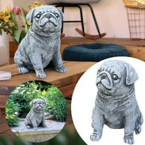 Folamadak Home Decoration Dog Garden Decor Garden Statue Decor Figurines Resin Statue Crafts Pug Decoration & Hangs