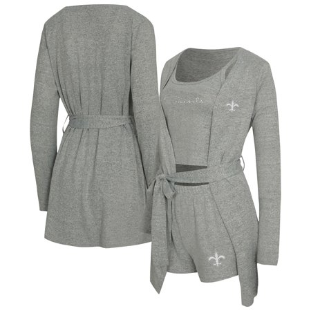 Women s Concepts Sport Heather Gray New Orleans Saints Rigor Tank Short & Robe Set