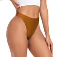 thumbnail image 6 of brown Thongs for Women - No Show Seamless Womens Thongs Underwear, Soft Stretch G String Thongs for Women,Cuteness Ladies Breathable Thong Bikini Panties Briefs, 6 of 6