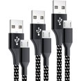thumbnail image 1 of PS4 Controller Charger Cable 3-Pack 6FT for Xbox One Controller Dualshock 4,PS4 Charging Cord,Nylon Braided Micro USB Data Sync Cable for PlayStation 4 PS Slim Pro,Charge and Play Wire 6 ft, 1 of 6