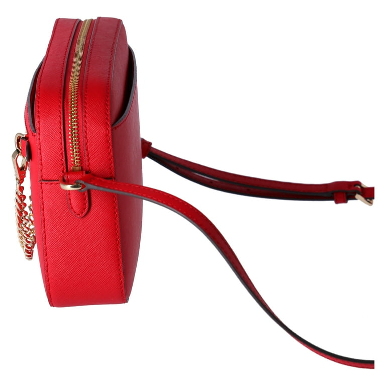 Michael Kors Women's Leather Solid Print Zipper Crossbody