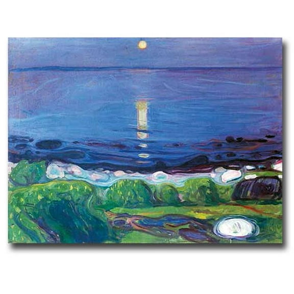 Seascape by Edvard Munch Premium Gallery Wrapped Canvas Giclee Art - 12 x 16 x 1.5 in.
