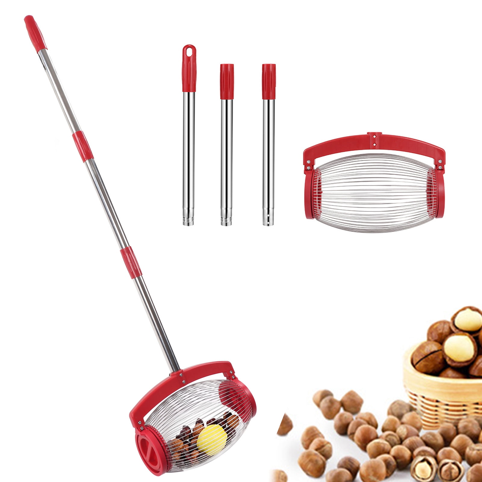 Acorn Picker Upper Roller Manual Rolling Nut Collector, Walnut