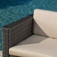 thumbnail image 2 of GDF Studio Raleigh Outdoor 5 Piece L-Shape Wicker Sectional, Brown, Beige, 2 of 6