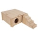 thumbnail image 3 of Casa nido multifuncional de alta densidad para mascotas pequeñas, escondite de madera natural para hámster con escalera, 3 of 8