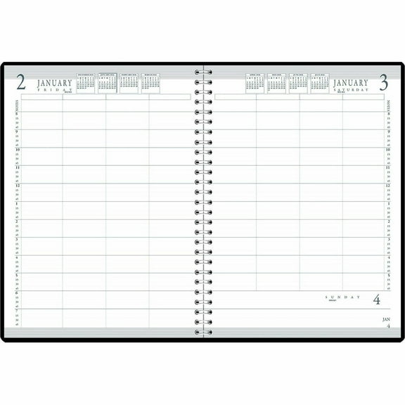 House of Doolittle 282-02 12-Month Jan to Dec 2025 11 in. x 8.5 in. Four-Person Group Practice Daily Appointment Book - Black Cover